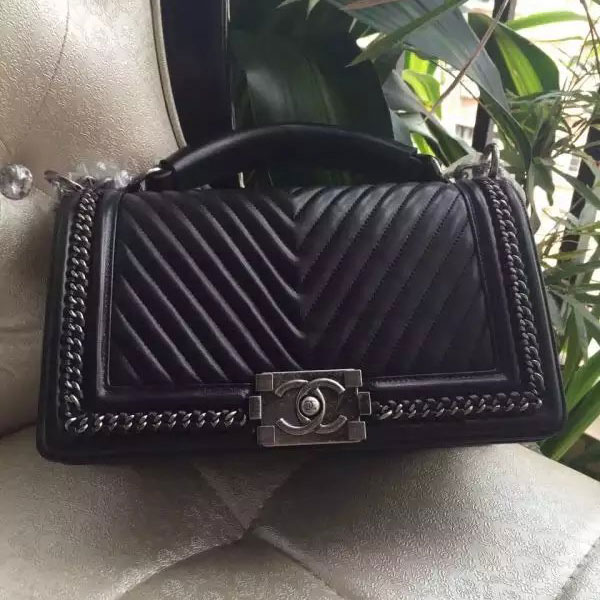 2015 Latest LE Boy Chanel Flap Shoulder Bag Original leather A67086 Black