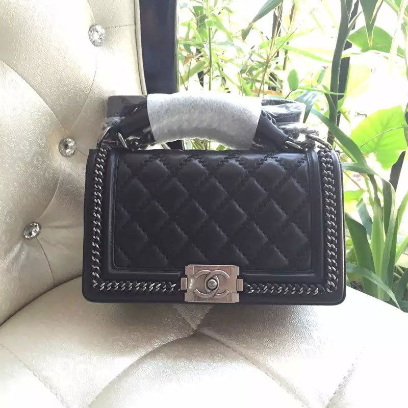 2015 Latest LE Boy Chanel Flap Shoulder Bag Original leather A67086 Black