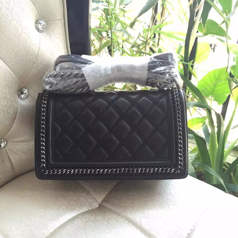 2015 Latest LE Boy Chanel Flap Shoulder Bag Original leather A67086 Black