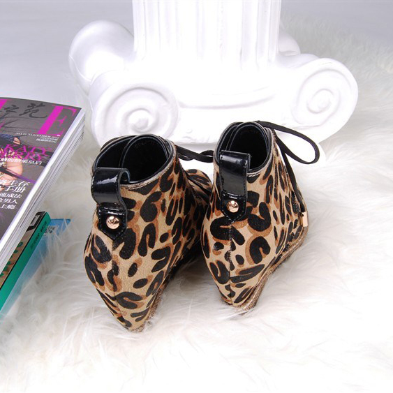 2015 Louis vitton women Classic explosion models leopard horse hair boots