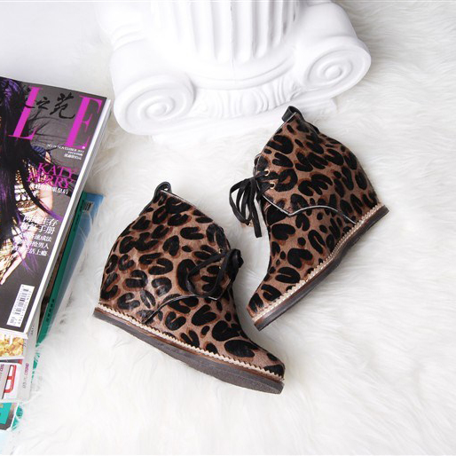 2015 Louis vitton women Classic explosion models leopard horse hair boots