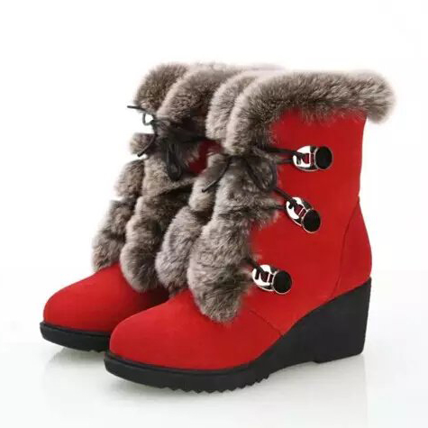 2015 Mcqueen women Rabbit fur Boots