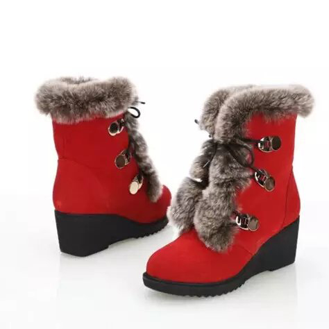 2015 Mcqueen women Rabbit fur Boots