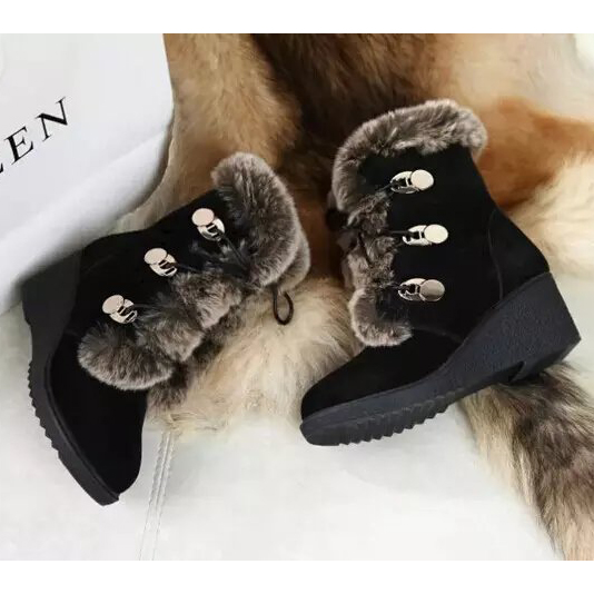 2015 Mcqueen women Rabbit fur Boots