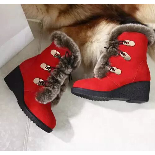 2015 Mcqueen women Rabbit fur Boots