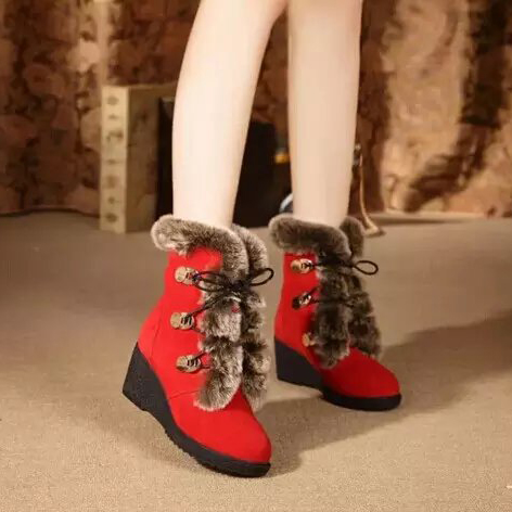 2015 Mcqueen women Rabbit fur Boots