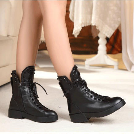 2015 Mcqueen women rivet strap boots