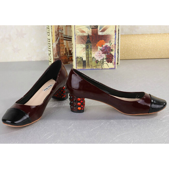 2015 Miu Miu new Arrivals Patent leather shoes