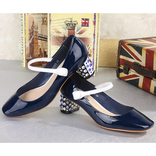 2015 Miu Miu new Arrivals Patent leather shoes