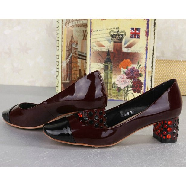 2015 Miu Miu new Arrivals Patent leather shoes