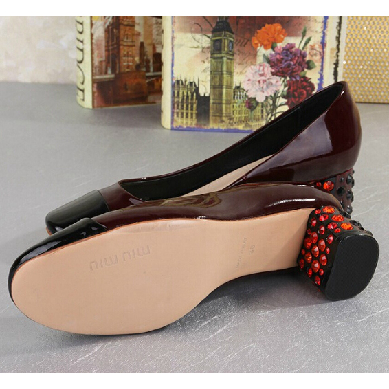 2015 Miu Miu new Arrivals Patent leather shoes