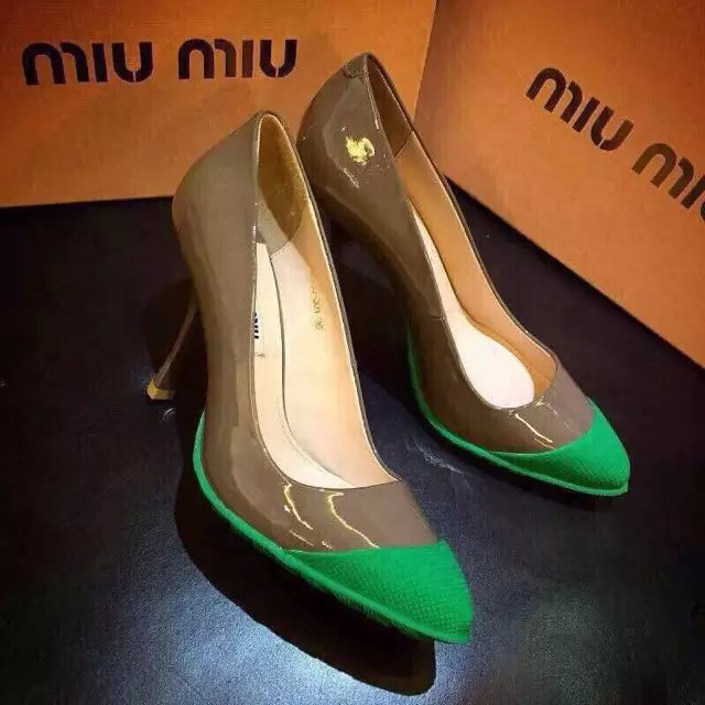 2015 Miu Miu women Patent leather shoes