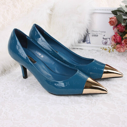 2015 New Arrivals Louis vitton embossed patent leather high-heeled women shoes