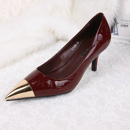 2015 New Arrivals Louis vitton embossed patent leather high-heeled women shoes