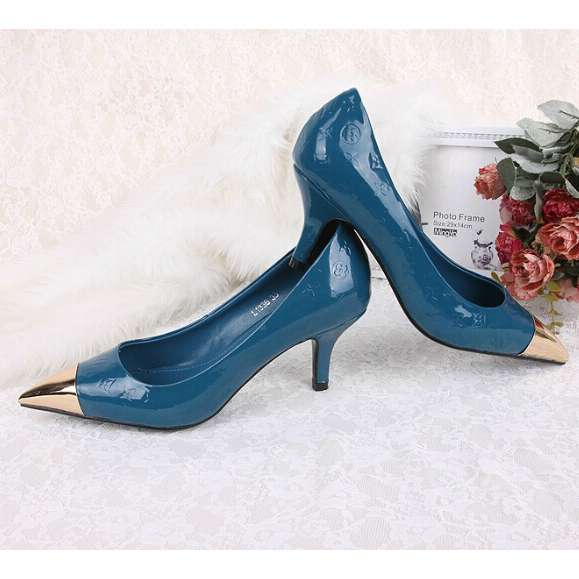 2015 New Arrivals Louis vitton embossed patent leather high-heeled women shoes