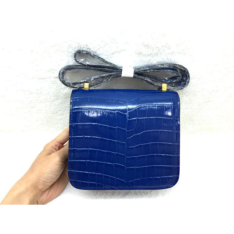 2015 Popular Style Hermes Constance Bag Crocodile stripes Leather H9998S Blue