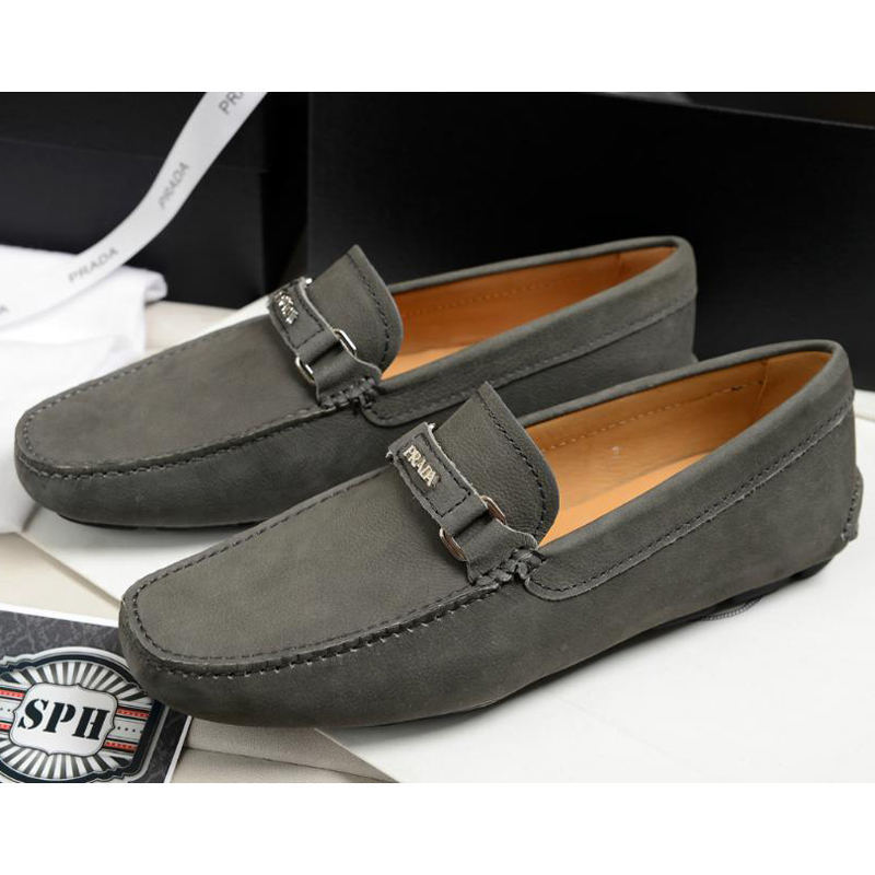 2015 Prada men Buckskin leather casual shoes