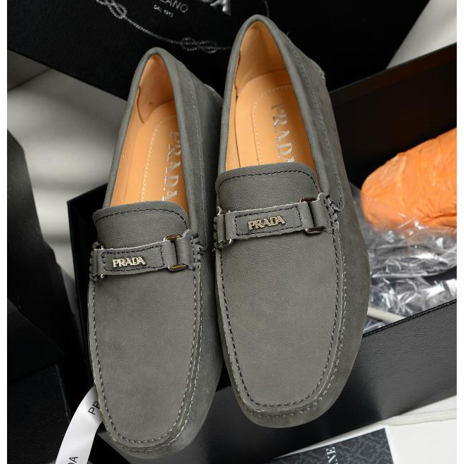 2015 Prada men Buckskin leather casual shoes