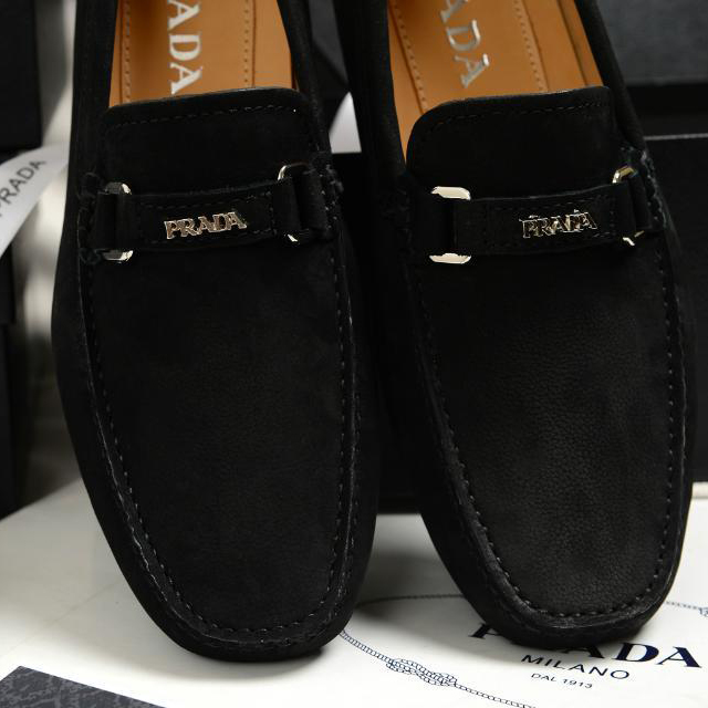 2015 Prada men Buckskin leather casual shoes