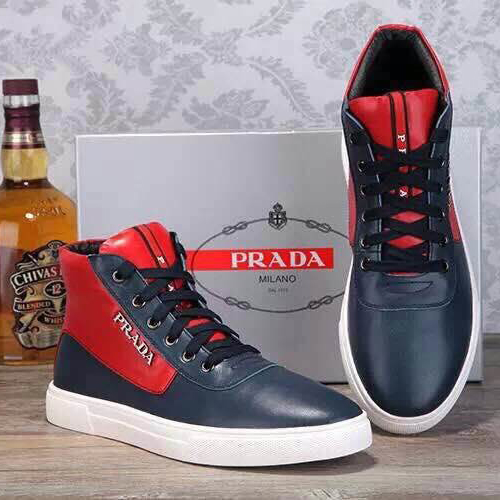 2015 Prada men High-top casual  shoes