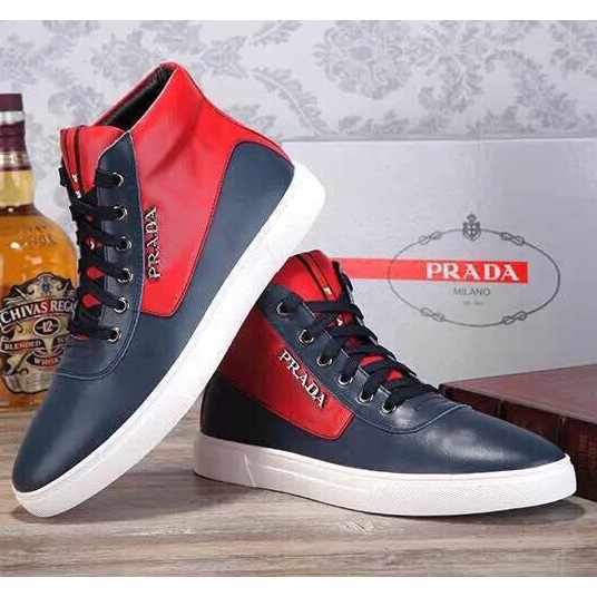 2015 Prada men High-top casual  shoes