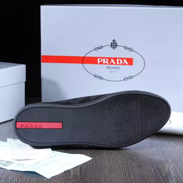 2015 Prada men Nubuck rivet high-top casual shoes