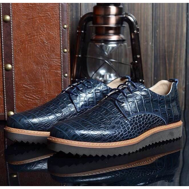 2015 Prada men crocodile striped casual shoes