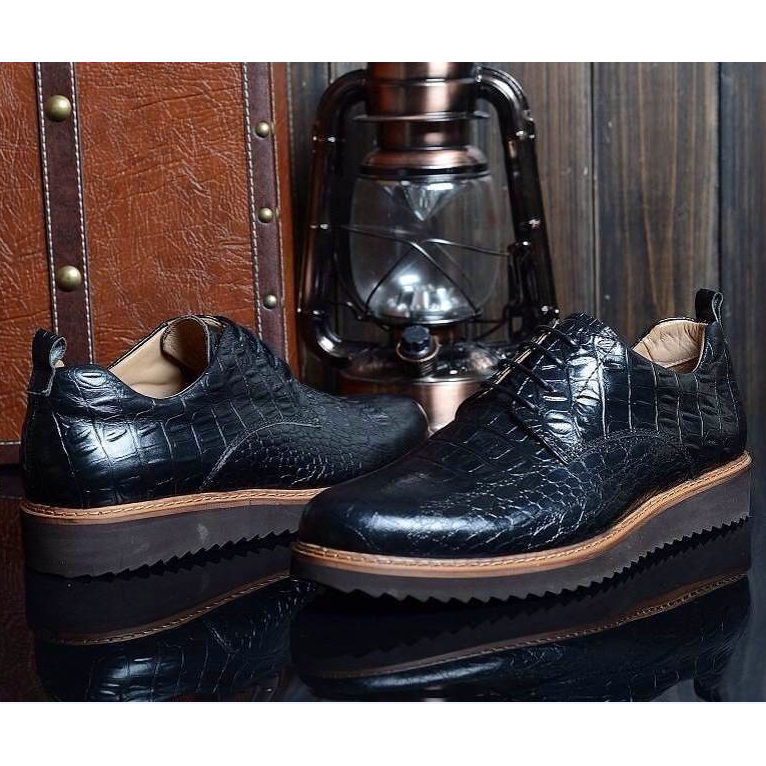 2015 Prada men crocodile striped casual shoes