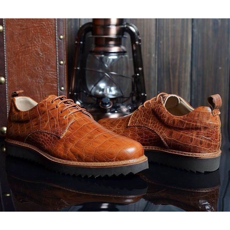 2015 Prada men crocodile striped casual shoes