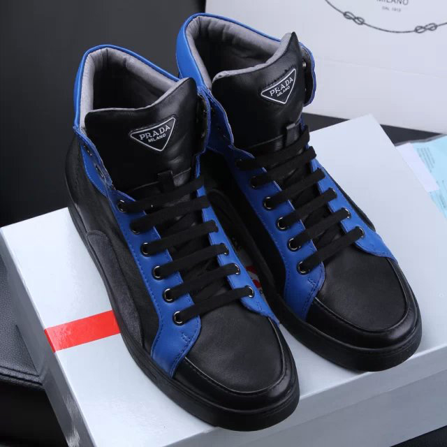 2015 Prada men high-top casual shoes