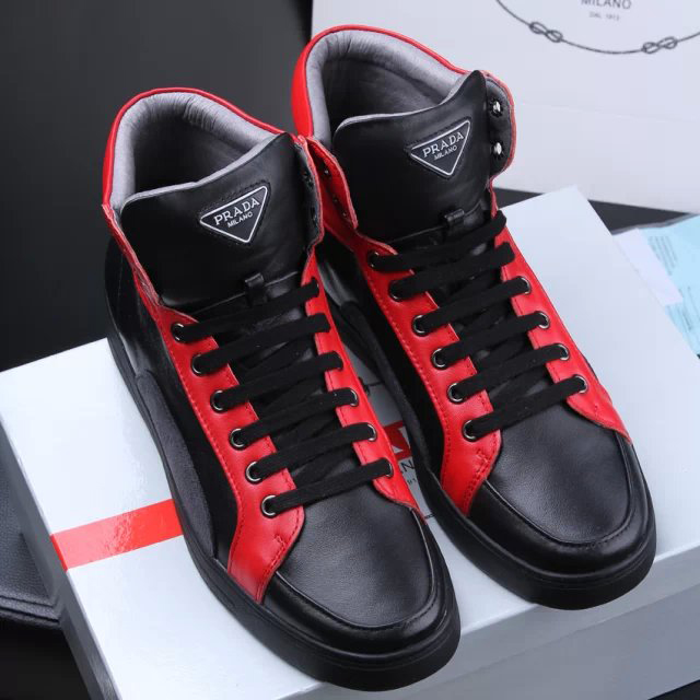 2015 Prada men high-top casual shoes