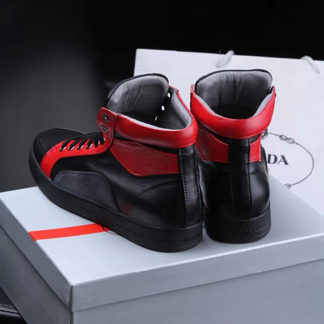 2015 Prada men high-top casual shoes