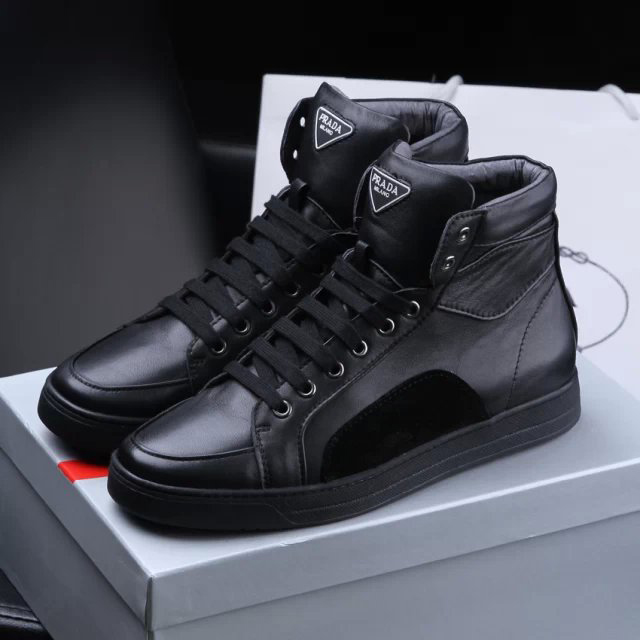 2015 Prada men high-top casual shoes