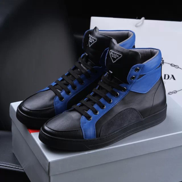 2015 Prada men high-top casual shoes