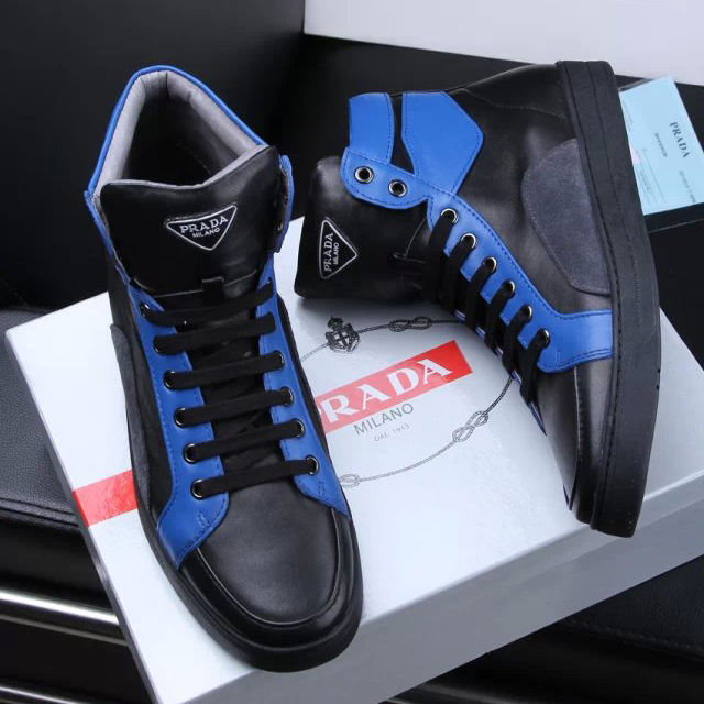 2015 Prada men high-top casual shoes