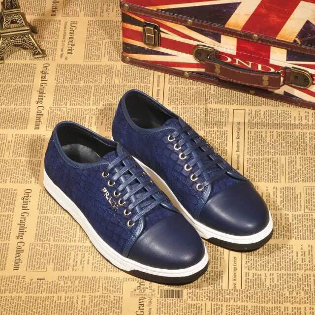 2015 Prada men stone stripes casual shoes