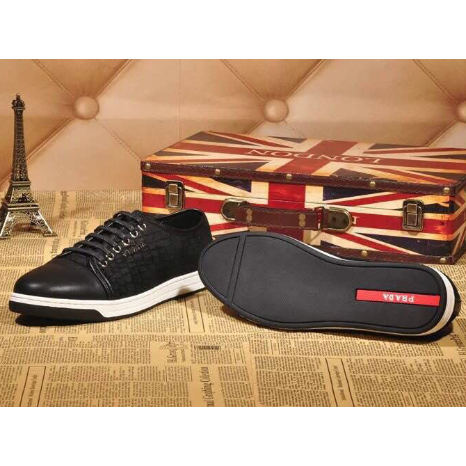 2015 Prada men stone stripes casual shoes