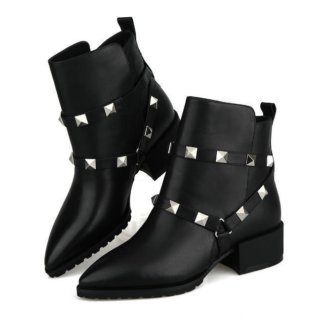 2015 Valentino women Strap rivet Stiletto boots