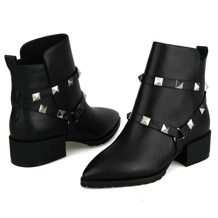 2015 Valentino women Strap rivet Stiletto boots