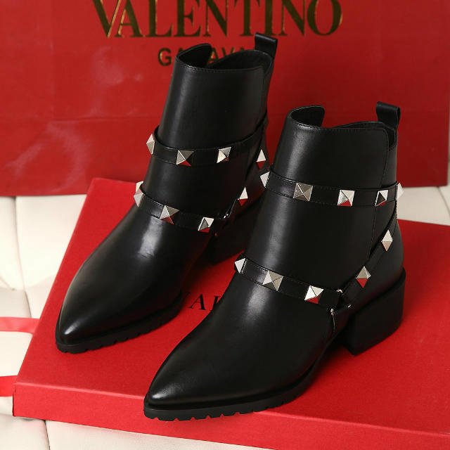 2015 Valentino women Strap rivet Stiletto boots