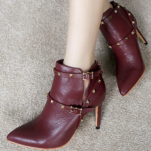 2015 Valentino women rivet High-heeled boots