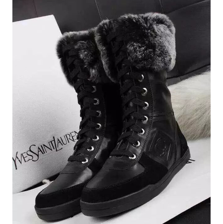 2015 chanel New Arrivals Rabbit fur boots