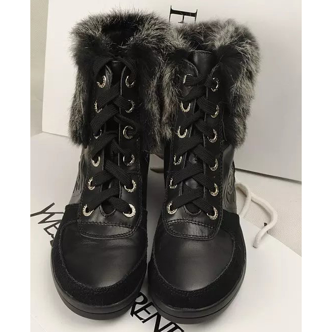 2015 chanel New Arrivals Rabbit fur boots