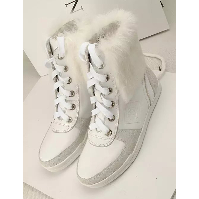 2015 chanel New Arrivals Rabbit fur boots