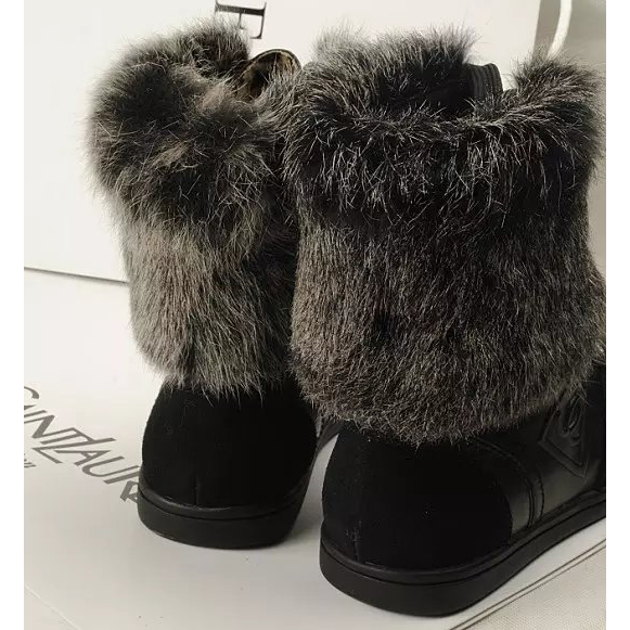 2015 chanel New Arrivals Rabbit fur boots