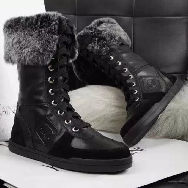 2015 chanel New Arrivals Rabbit fur boots