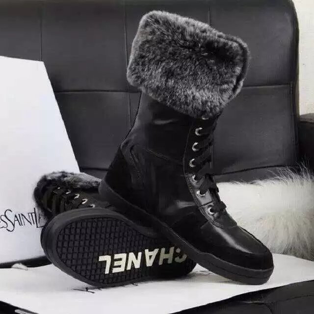 2015 chanel New Arrivals Rabbit fur boots