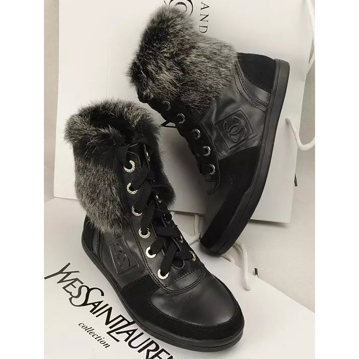 2015 chanel New Arrivals Rabbit fur boots