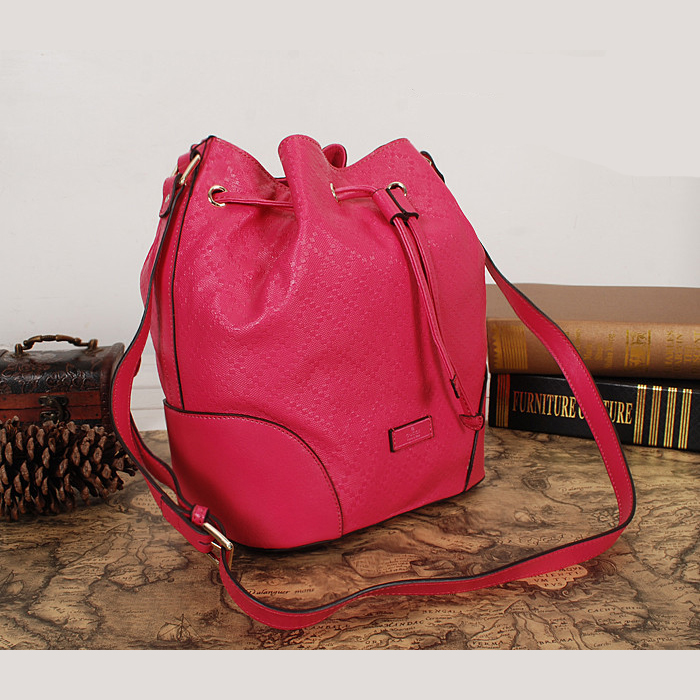 2015 gucci Bright diamante leather bucket bag in Rose