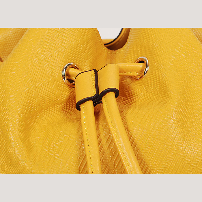 2015 gucci Bright diamante leather bucket bag in yellow